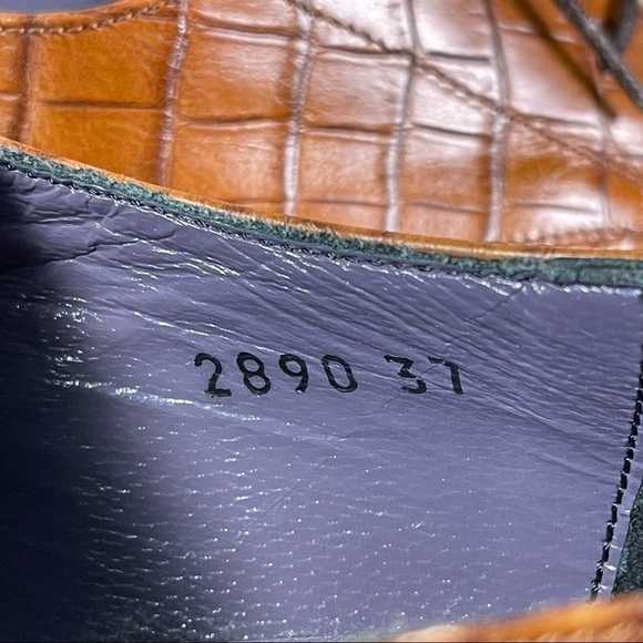 Juno Italian lace up  Oxford croc embossed leather shoes - Picture 12 of 15